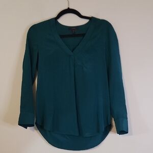 J. Crew Teal V-Neck Blouse